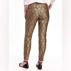 Gold Brocade Print Pixie Pants